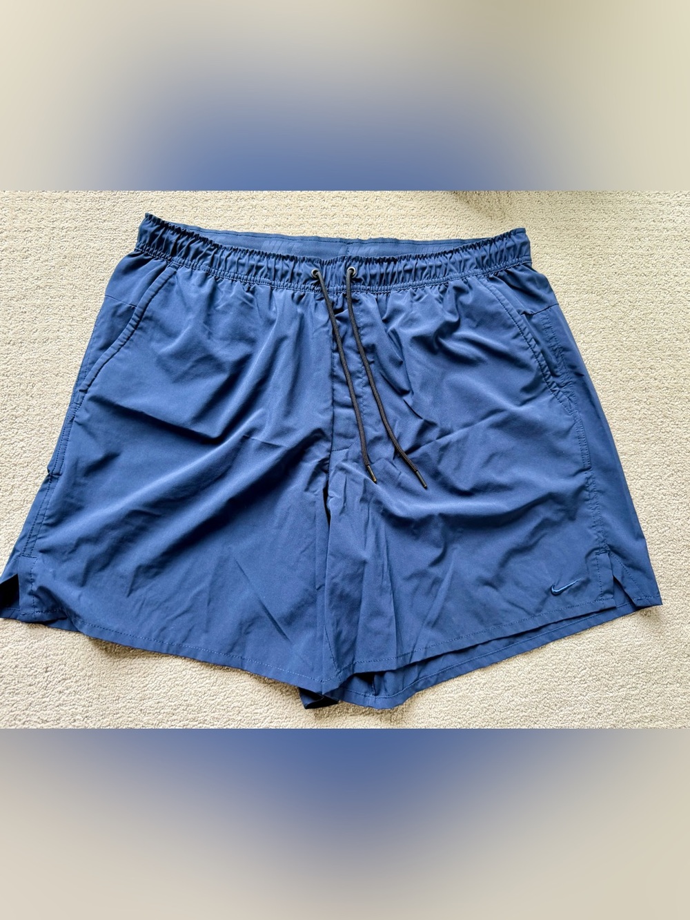 Nike Dark Navy Athletic Swim Shorts with Drawstring